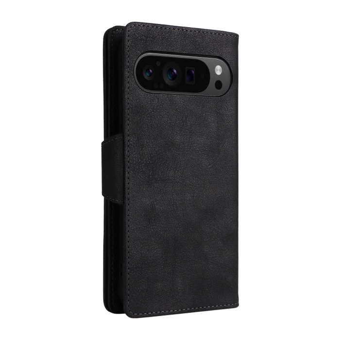 For Google Pixel 9 Pro Rivet Buckle 9 Cards Three Fold Leather Phone Case(Black)