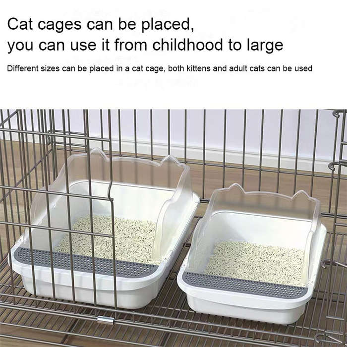Semi-closed Cat-ear Baffle Cat Litter Basin Deodorization Cat Toilet, Size:Large Size(Random Color)