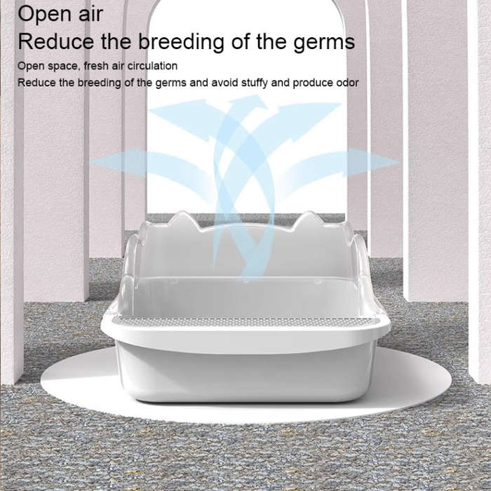Semi-closed Cat-ear Baffle Cat Litter Basin Deodorization Cat Toilet, Size:Large Size(Random Color)