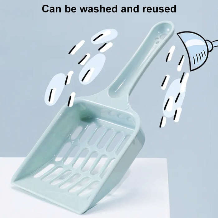 Small Size Cat Litter Shovel Hollow Tofu Cat Litter Cleaning Tool 19cm(Random Color)