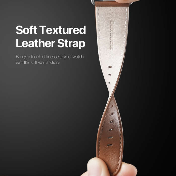 For Apple Watch 5 40mm DUX DUCIS YS Series Genuine Leather Watch Band(Brown)