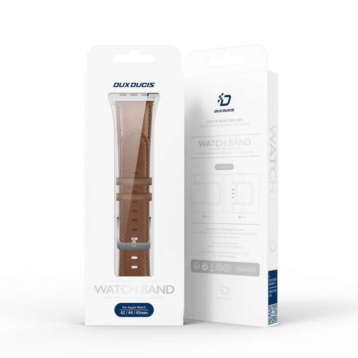 For Apple Watch 2 42mm DUX DUCIS YS Series Genuine Leather Watch Band(Brown)