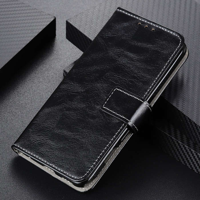 For Honor X6b Retro Crazy Horse Texture Flip Leather Phone Case(Black)