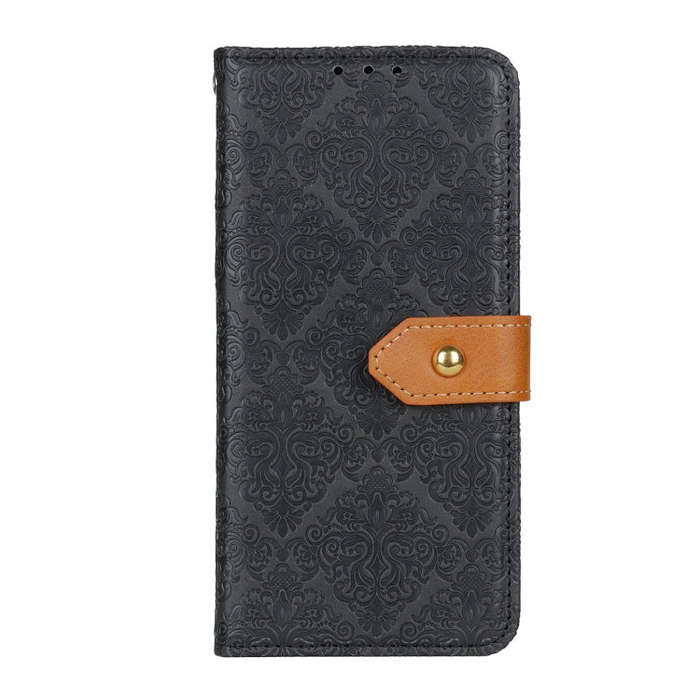 For Honor X6b European Floral Embossed Leather Phone Case(Black)