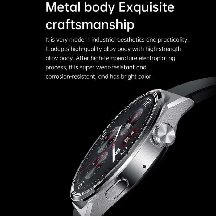 HDT MAX 1.60 inch Black Dial Leather Band IP68 Waterproof Smart Watch Support Bluetooth Call(Black)