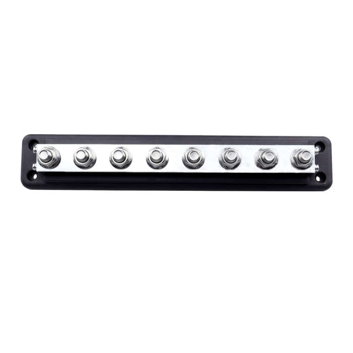 RV 600A High Current busbar 8-way Straight M10 Wiring Studs(Black)