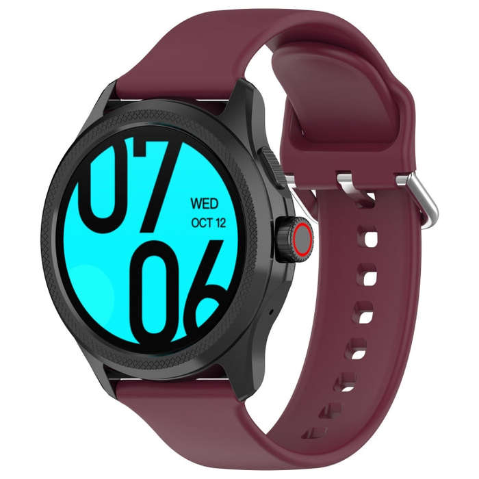 24mm Universal Small Waist Silicone Watch Band(Wine Red)