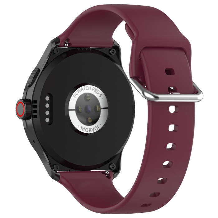 24mm Universal Small Waist Silicone Watch Band(Wine Red)