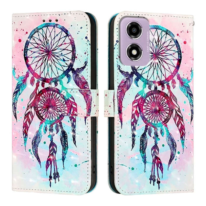 For Motorola Moto E14 3D Painting Horizontal Flip Leather Phone Case(Color Drop Wind Chimes)