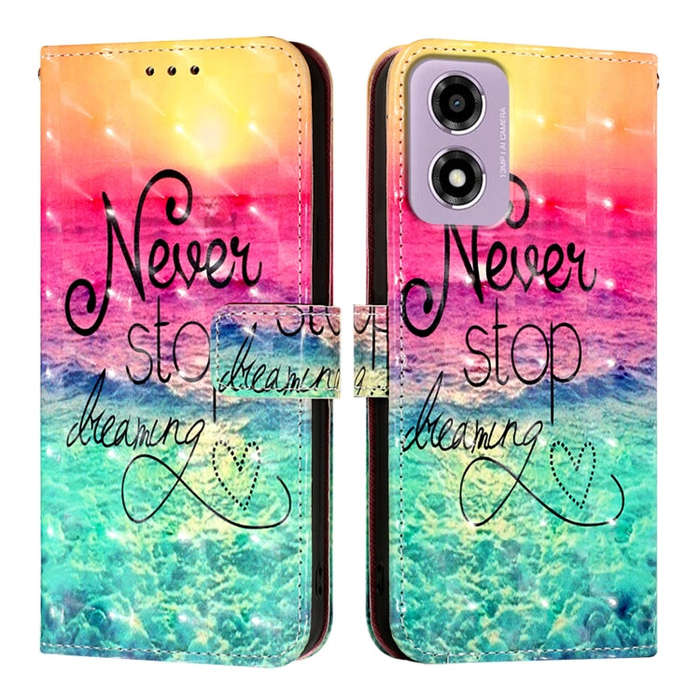 For Motorola Moto E14 3D Painting Horizontal Flip Leather Phone Case(Chasing Dreams)
