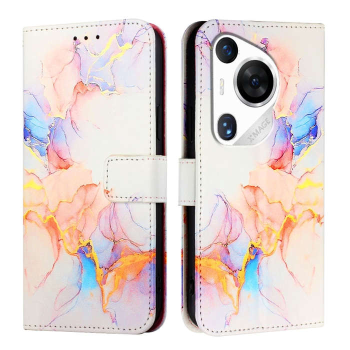 For Huawei Pura 70 Pro / 70 Pro+ PT003 Marble Pattern Flip Leather Phone Case(Marble White)