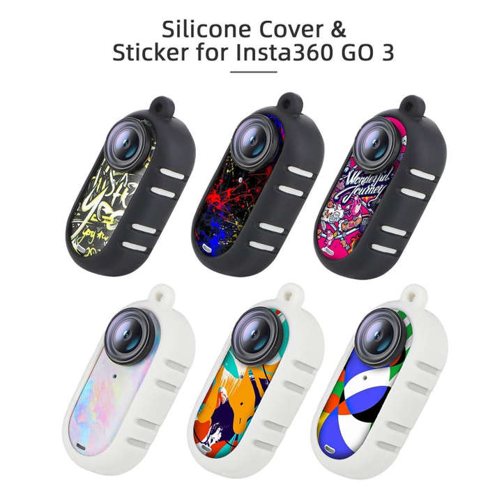 For Insta360 GO 3 Sunnylife Cooling Silicone Case Stickers Skin Wrap Lens Cover with Neck Strap(W...