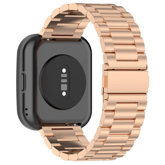 For Amazfit Bip 5 Three Strains Stainless Steel Watch Band(Rose Gold)