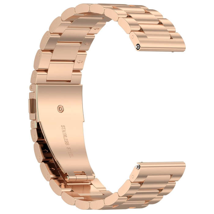 For Amazfit Bip 5 Three Strains Stainless Steel Watch Band(Rose Gold)