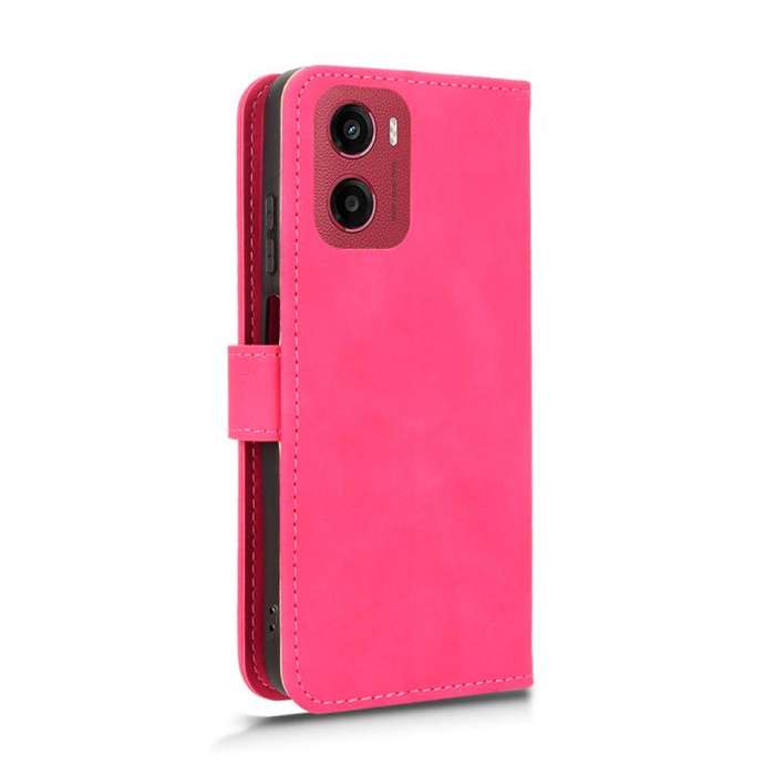 For Motorola Moto G05 / E15 Skin Feel Magnetic Flip Leather Phone Case(Rose Red)