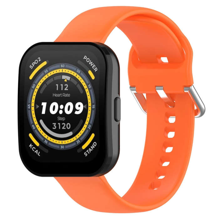 For Amazfit Bip 5 Silicone Watch Band, Size:L Size(Orange)