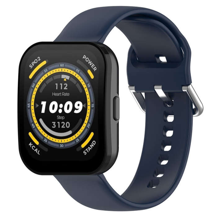 For Amazfit Bip 5 Silicone Watch Band, Size:L Size(Midnight Blue)