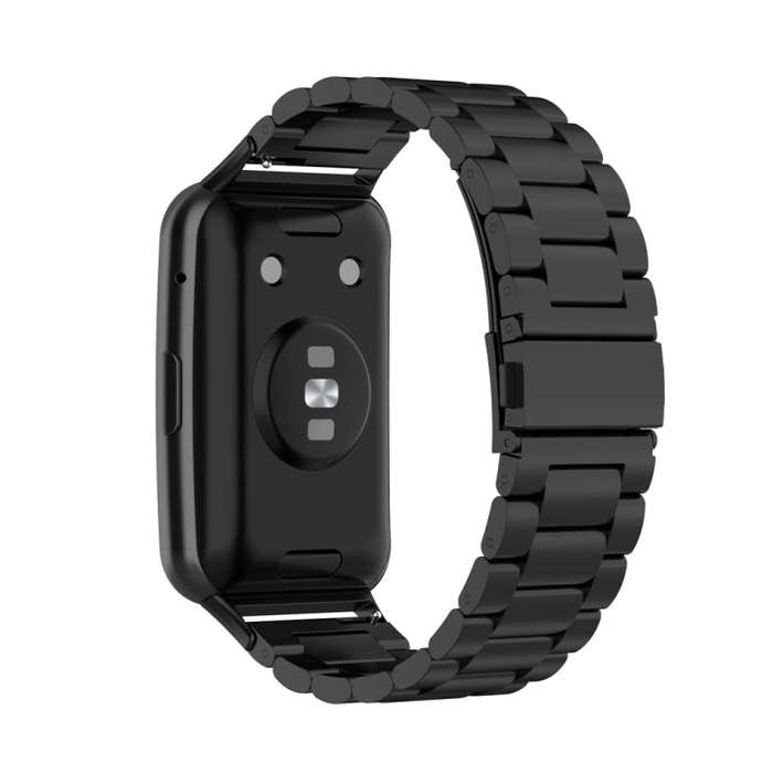 For Huawei Watch Fit Special Edition Three Strains Stainless Steel Watch Band(Black)