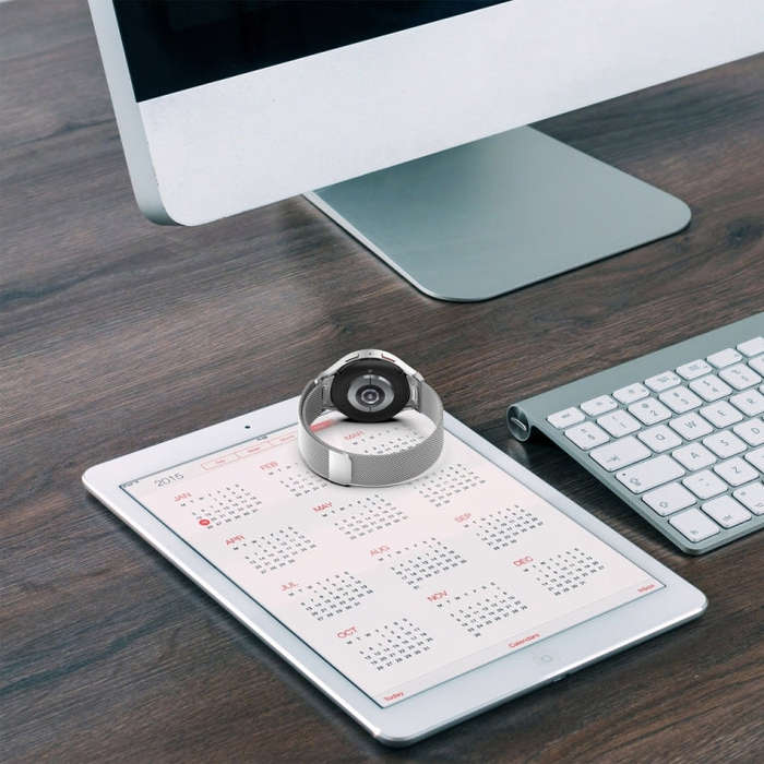 For Samsung Galaxy Watch 6 Button Style Milan Magnetic Metal Watch Band(Starlight Color)