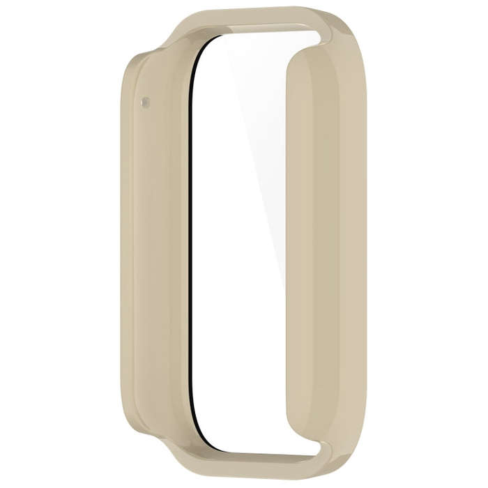 For Xiaomi Mi Band 8 Pro PC + Tempered Glass Film Integrated Watch Protective Case(Ivory White)