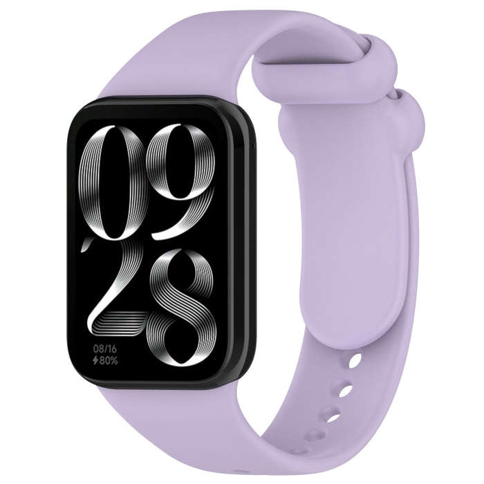 For Xiaomi Smart Band 9 Pro / 8 Pro Solid Color Black Buckle Silicone Watch Band(Purple)