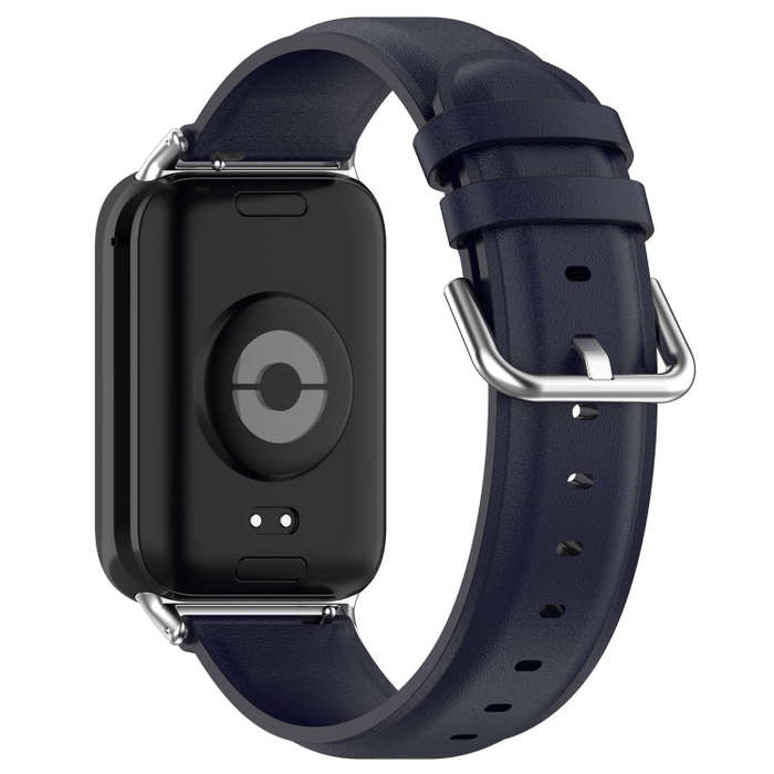For Xiaomi Smart Band 9 Pro / 8 Pro Round Tail Genuine Leather Watch Band(Navy Blue)