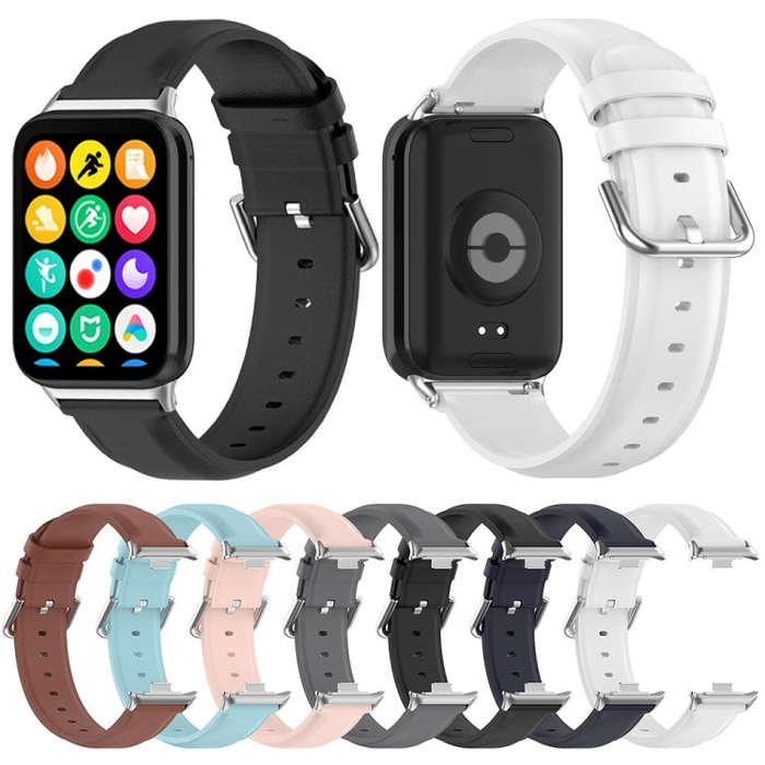 For Xiaomi Smart Band 9 Pro / 8 Pro Round Tail Genuine Leather Watch Band(Navy Blue)