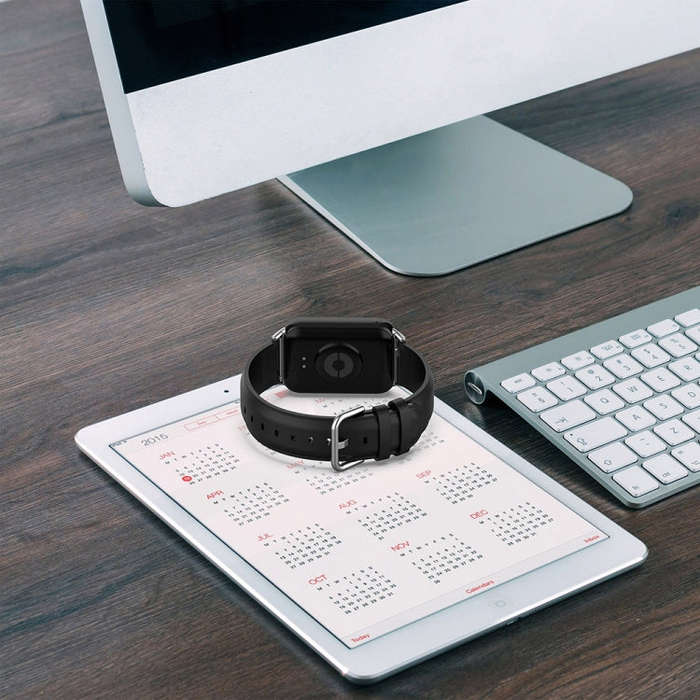 For Xiaomi Smart Band 9 Pro / 8 Pro Round Tail Genuine Leather Watch Band(Navy Blue)