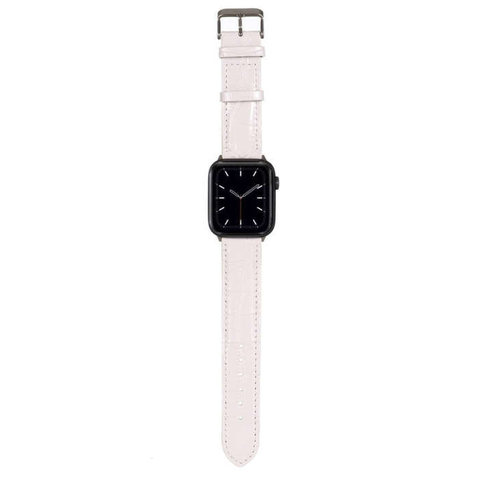 For Apple Watch Series 7 45mm / 6 & SE & 5 & 4 44mm / 3 & 2 & 1 42mm Crocodile Texture Leather Wr...