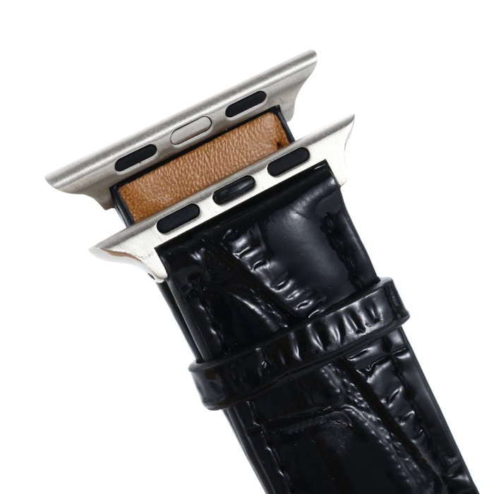 For Apple Watch Series 8&7 41mm / SE 2&6&SE&5&4 40mm / 3&2&1 38mm Crocodile Texture Leather Wrist...