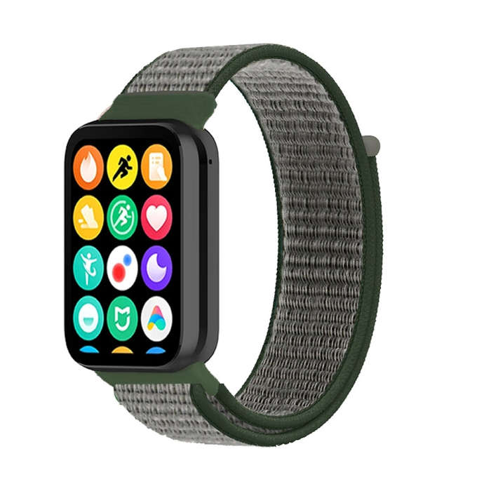 For Xiaomi Smart Band 9 Pro / 8 Pro Nylon Loop Watch Band(Dark Olive)