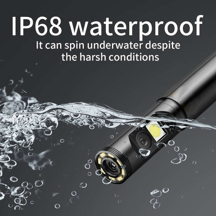 P120 Rotatable 8mm Dual Lenses Industrial Endoscope with Screen, 16mm Tail Pipe Diameter, Spec:2m...