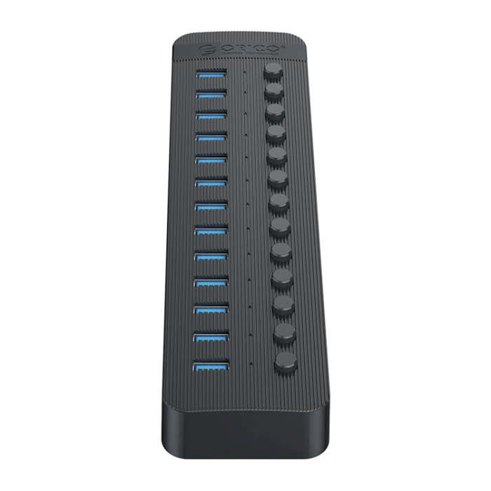 ORICO CT2U3-13AB Plastic Stripes 13 Ports USB 3.0 HUB with Individual Switches, Plug:EU Plug(Black)