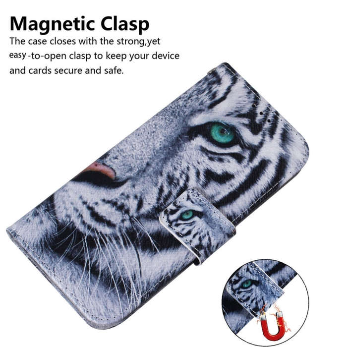 For Motorola Edge 2024 Coloured Drawing Flip Leather Phone Case(Tiger)