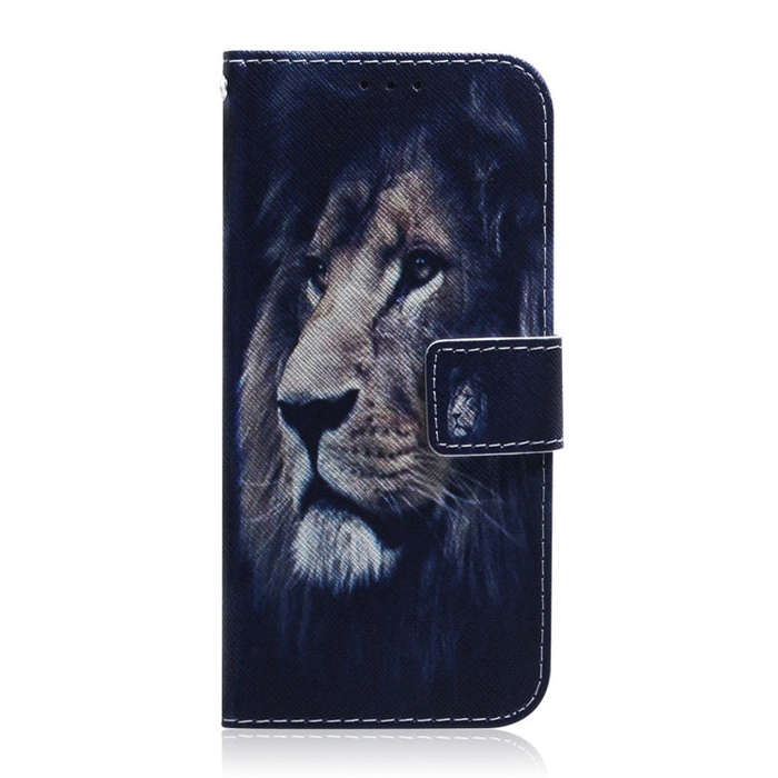 For Motorola Edge 2024 Coloured Drawing Flip Leather Phone Case(Lion)