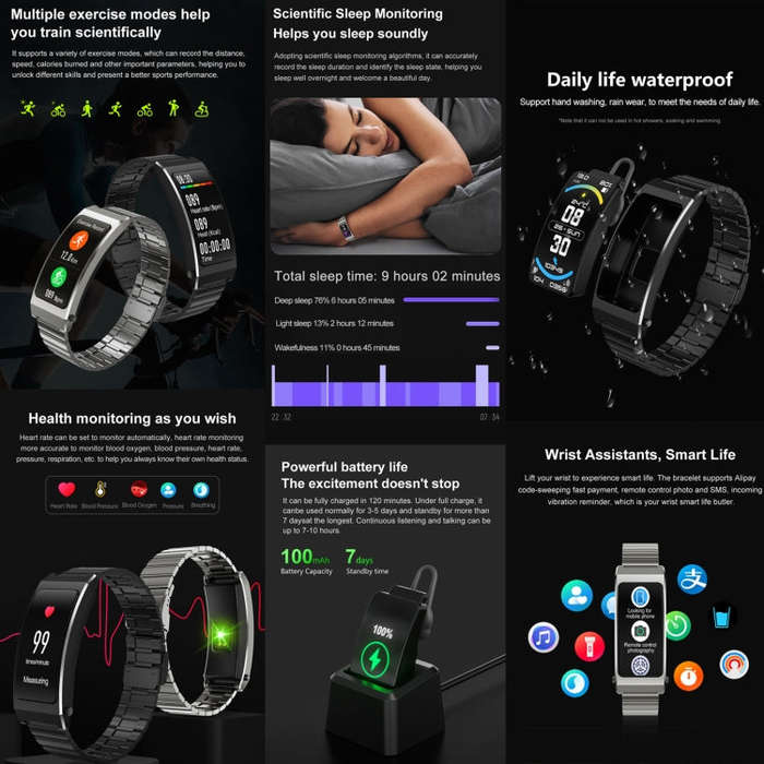 K7 1.14 inch TFT Screen Smart Call Bracelet, BT Call / Heart Rate / Blood Pressure / Blood Oxygen...