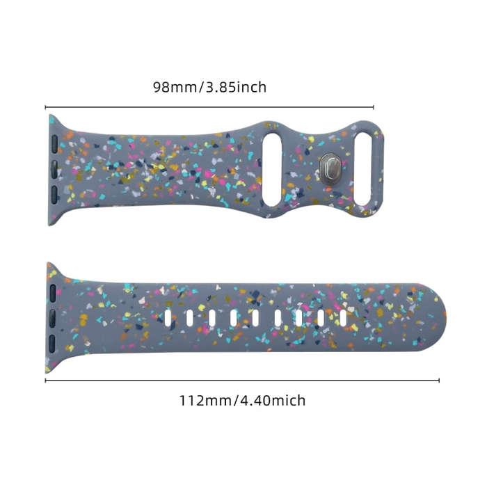 For Apple Watch SE 40mm Floral Silicone Watch Band(Grey)