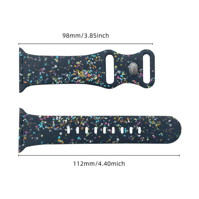 For Apple Watch Serie 6 44mm Floral Silicone Watch Band(Blue)