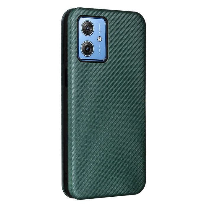 For Motorola Moto G54 5G / G64 / G64y Carbon Fiber Texture Flip Leather Phone Case(Green)