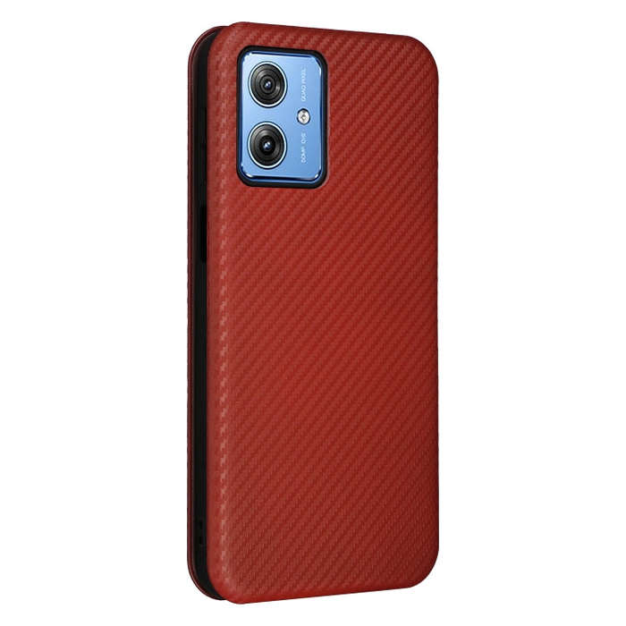 For Motorola Moto G54 5G / G64 / G64y Carbon Fiber Texture Flip Leather Phone Case(Brown)