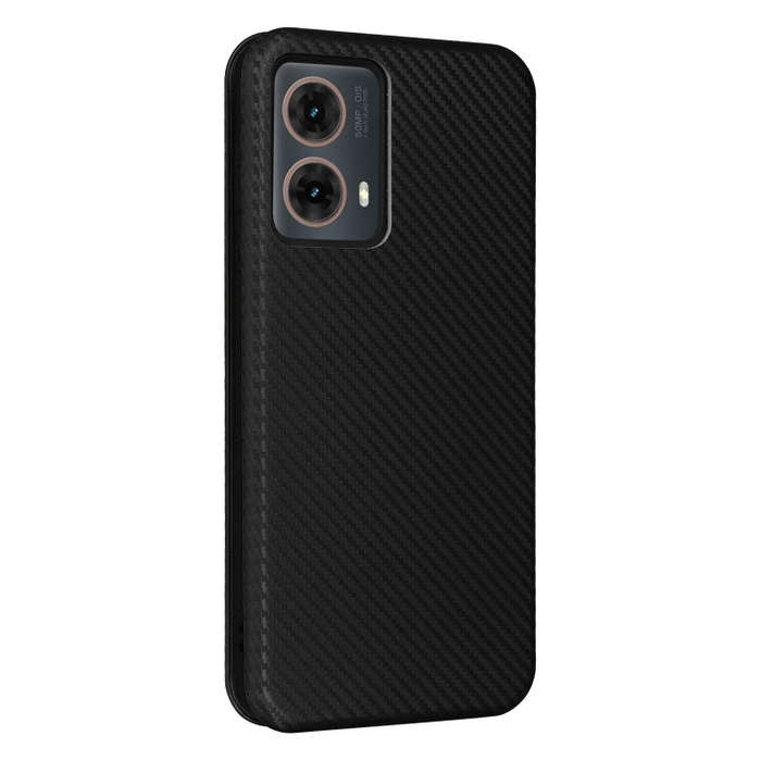 For Motorola Moto G85 Carbon Fiber Texture Flip Leather Phone Case(Black)