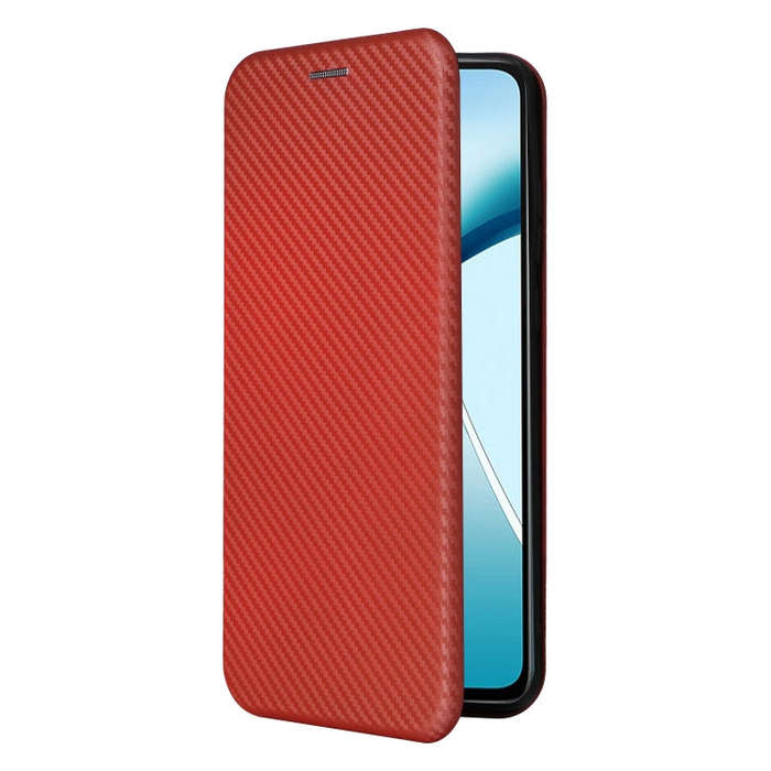 For Motorola Moto G85 Carbon Fiber Texture Flip Leather Phone Case(Brown)