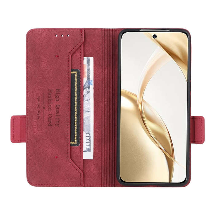 For Honor 200 Magnetic Clasp Flip Leather Phone Case(Red)