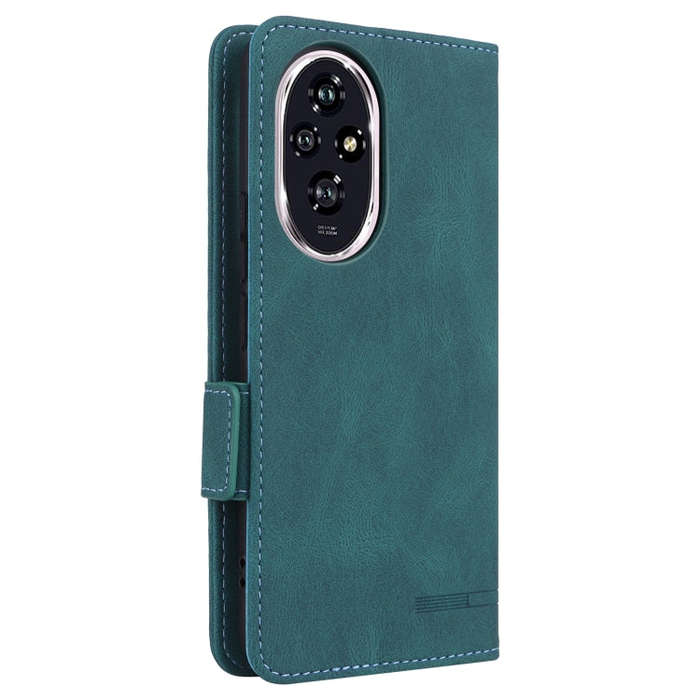 For Honor 200 Magnetic Clasp Flip Leather Phone Case(Green)