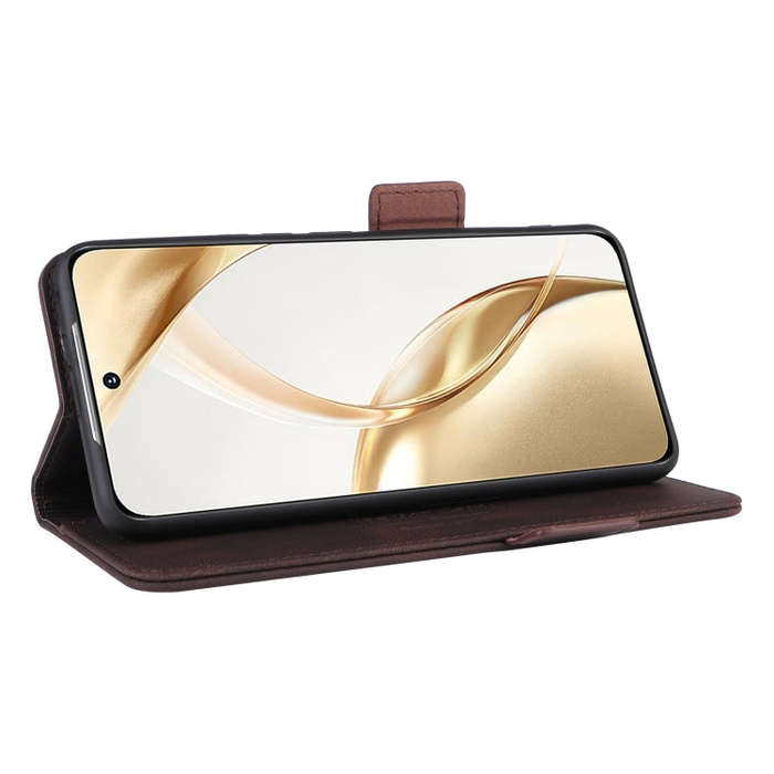 For Honor 200 Magnetic Clasp Flip Leather Phone Case(Brown)