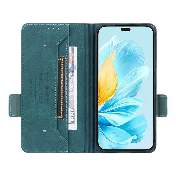For Honor 200 Lite Global Magnetic Clasp Flip Leather Phone Case(Green)