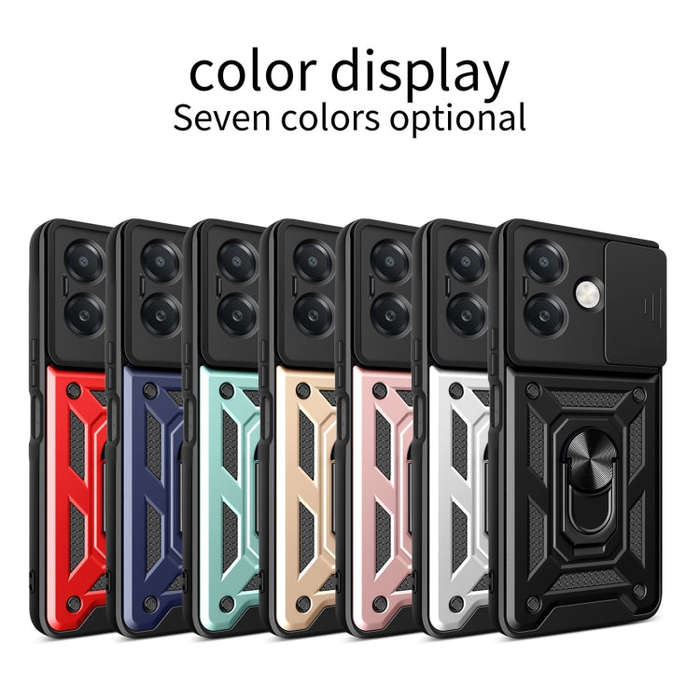 For OPPO A3x 5G India / A3x 4G Sliding Camera Cover Design TPU+PC Phone Case(Blue)