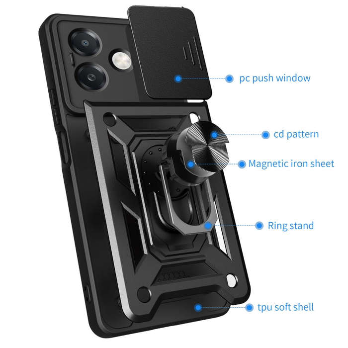 For OPPO A3x 5G India / A3x 4G Sliding Camera Cover Design TPU+PC Phone Case(Blue)