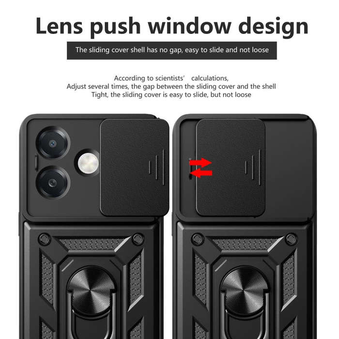For OPPO A3x 5G India / A3x 4G Sliding Camera Cover Design TPU+PC Phone Case(Silver)