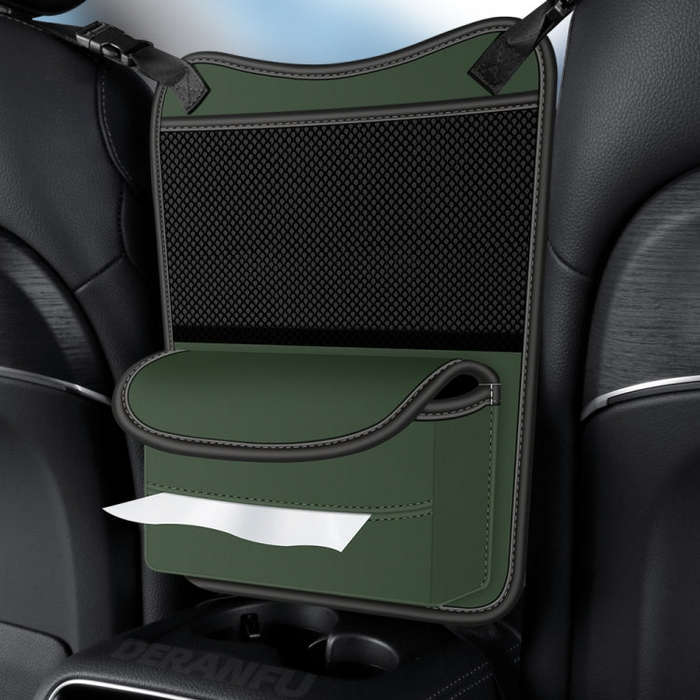 3054 Napa Texture Leather Car Center Console Storage Bag(Olive Green)